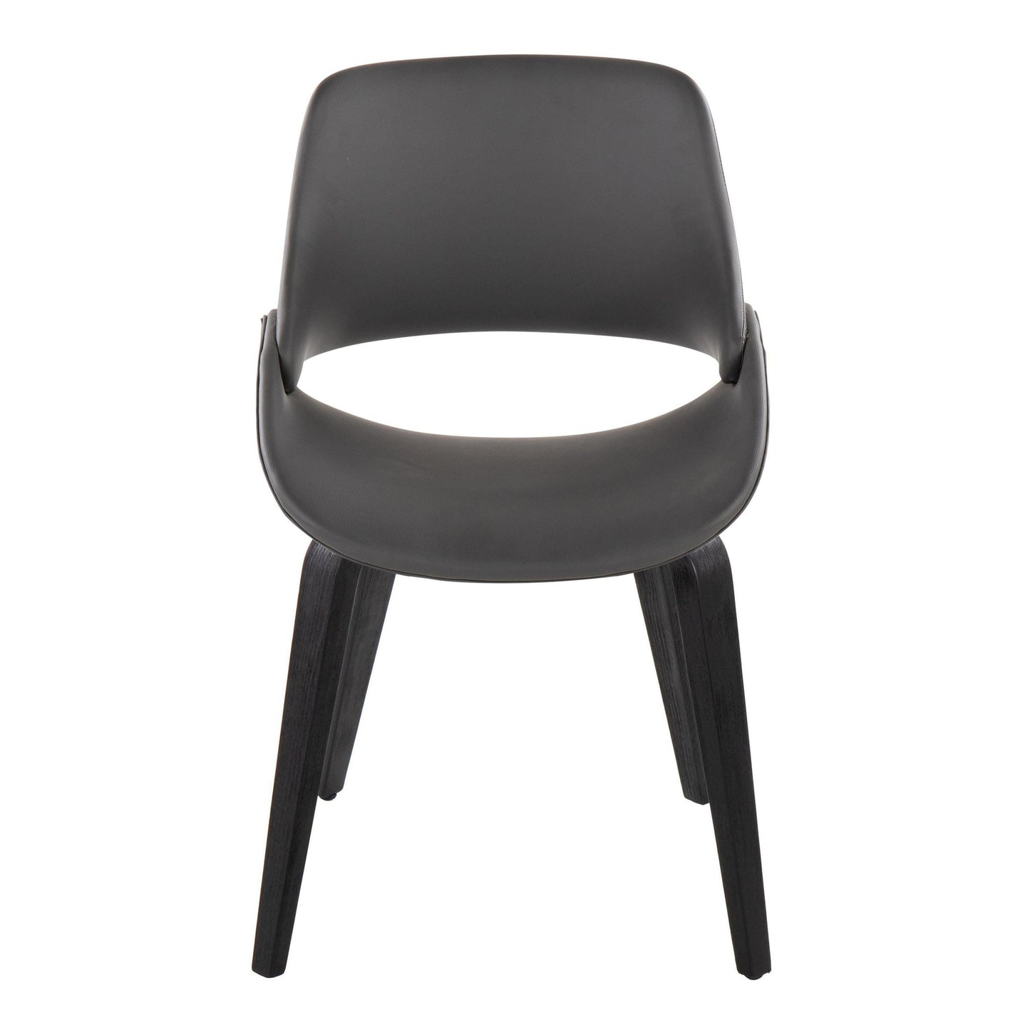 Fabrico Mid-Century Modern Accent/Dining Chair in Black Wood and Camel Faux Leather By LumiSource - Set of 2 | Dining Chairs | Modishstore - 18