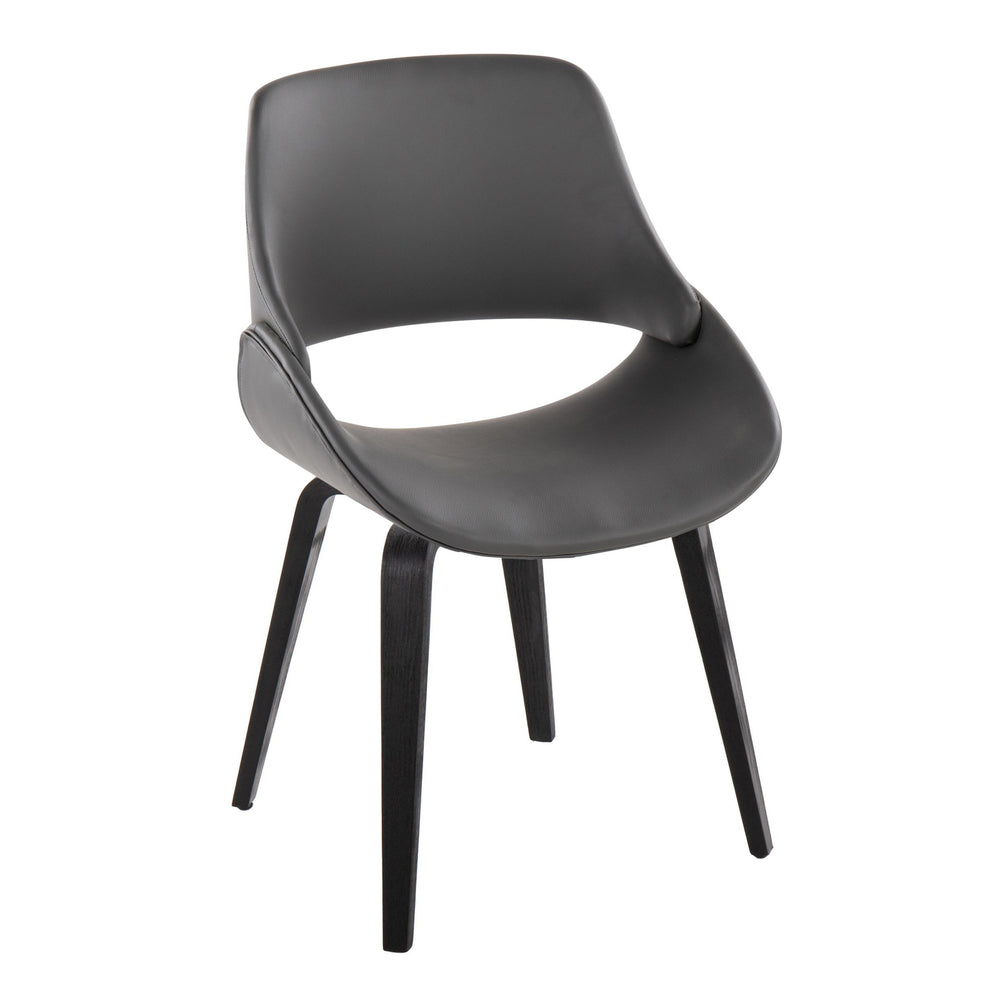 Fabrico Mid-Century Modern Accent/Dining Chair in Black Wood and Camel Faux Leather By LumiSource - Set of 2 | Dining Chairs | Modishstore - 21