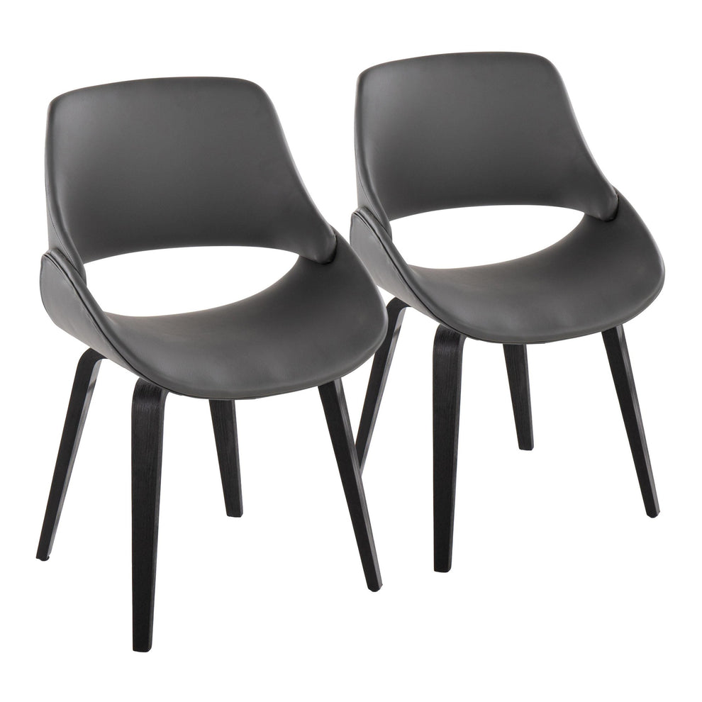 Fabrico Mid-Century Modern Accent/Dining Chair in Black Wood and Camel Faux Leather By LumiSource - Set of 2 | Dining Chairs | Modishstore - 17
