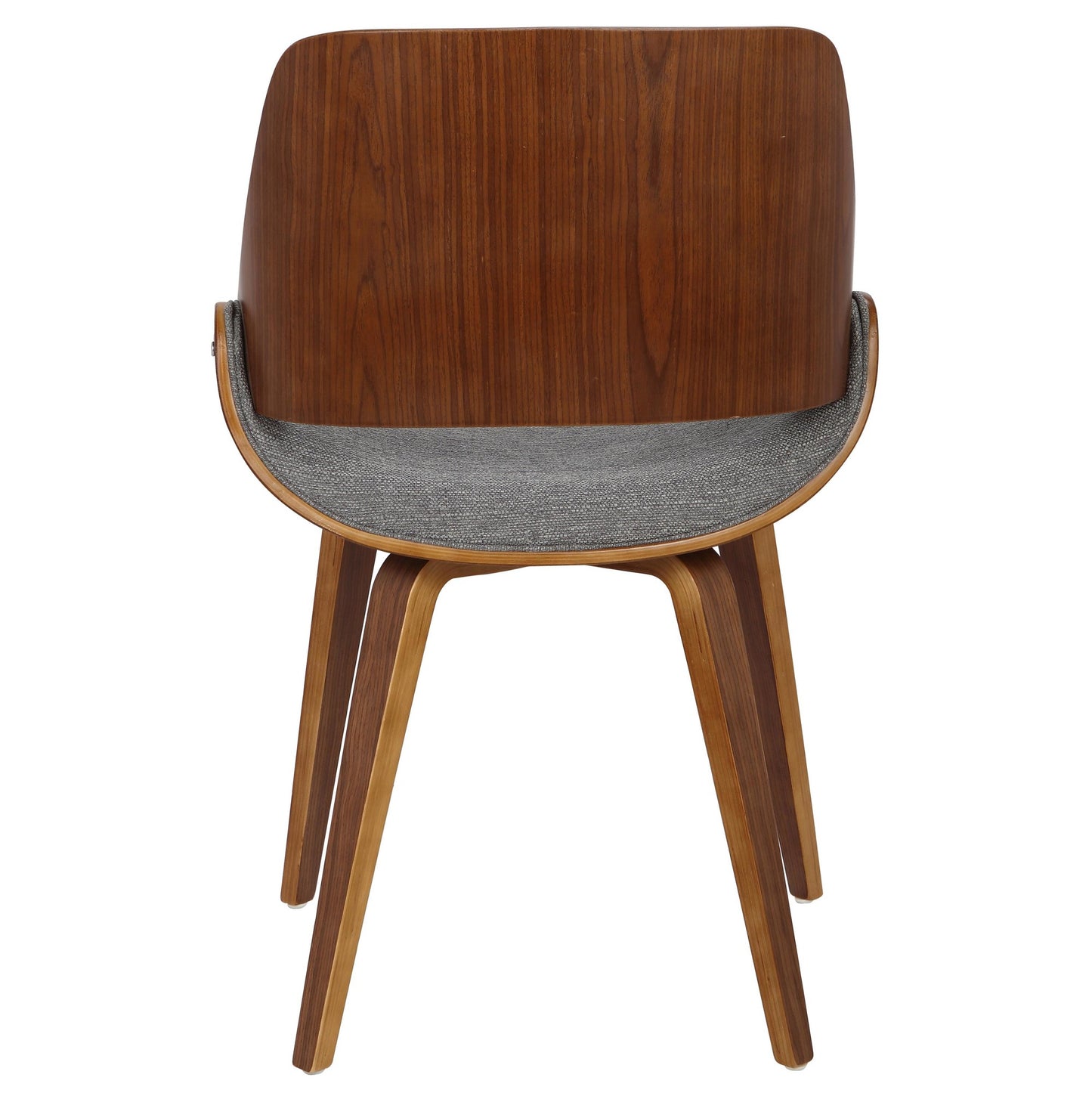 Fabrizzi Mid-Century Modern Dining/Accent Chair in Walnut Wood and Grey Fabric By LumiSource - Set of 2 | Dining Chairs | Modishstore - 11