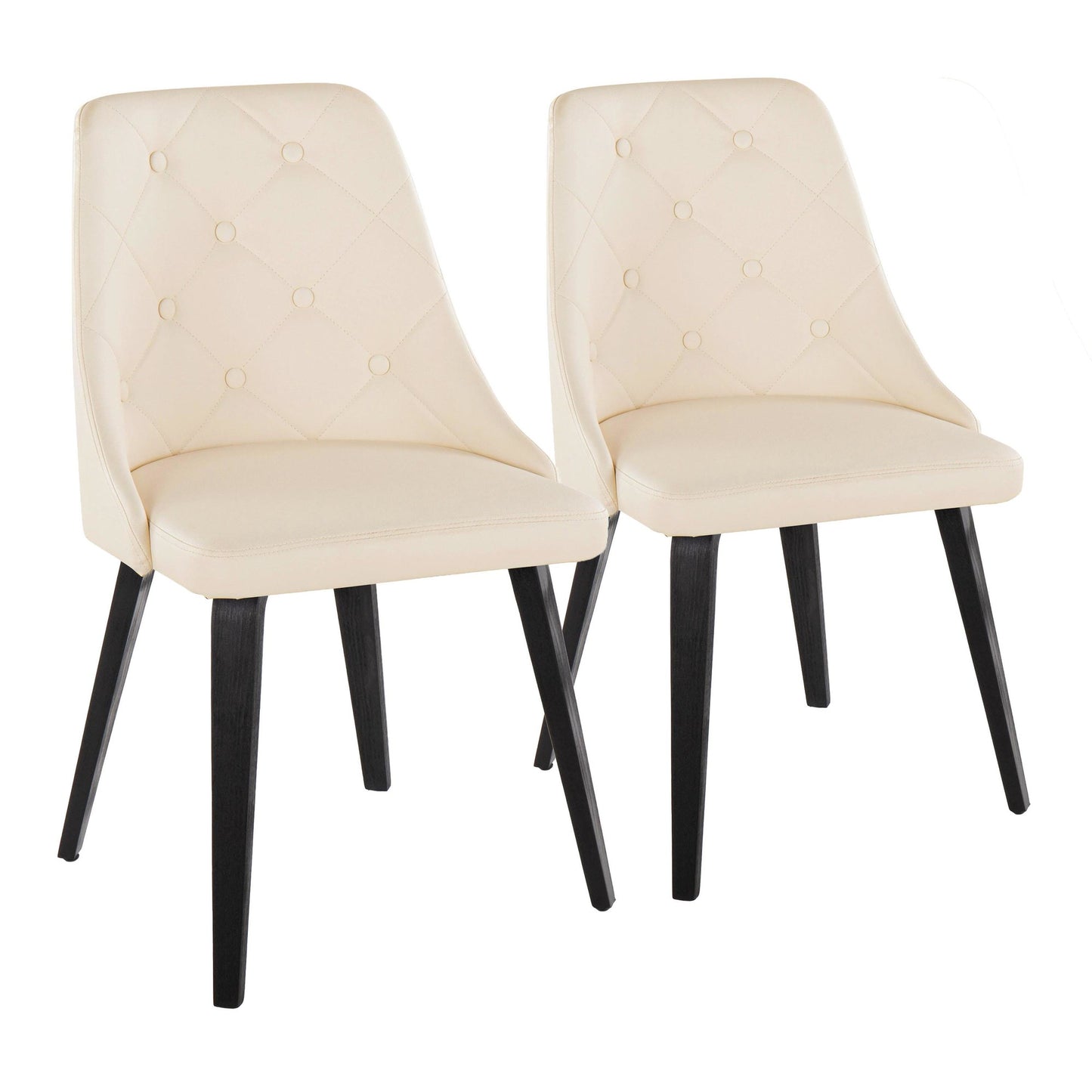 Giovanni Chair - Set of 2 Black Cream By LumiSource | Dining Chairs | Modishstore - 2
