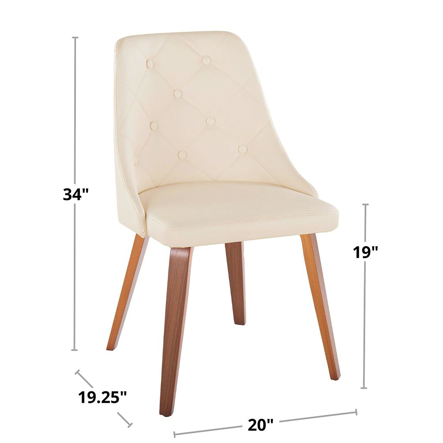 Giovanni Chair - Set of 2 Black Cream By LumiSource | Dining Chairs | Modishstore - 22