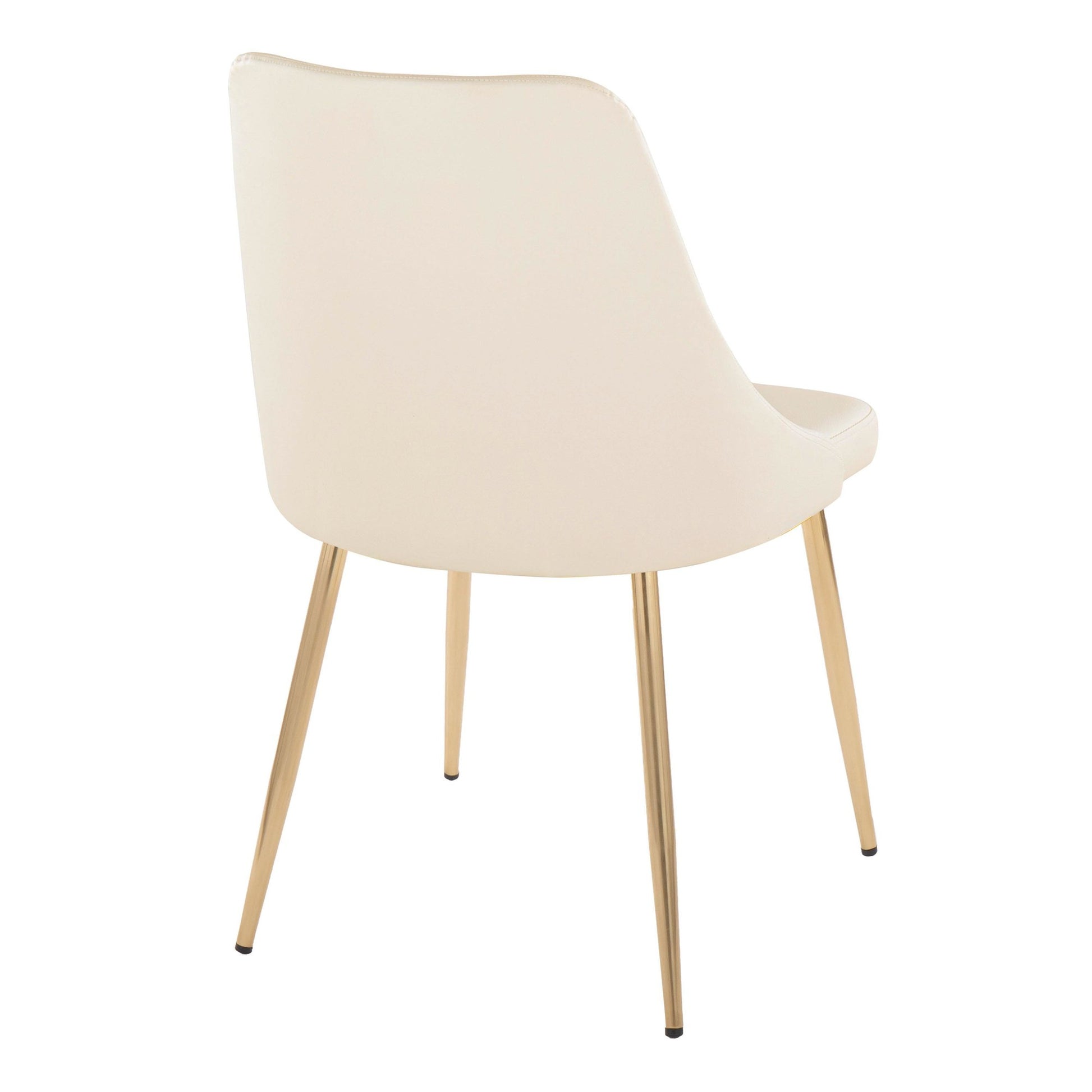 Giovanni Chair - Set of 2 Gold Metal, Cream PU By LumiSource | Dining Chairs | Modishstore - 5