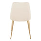 Giovanni Chair - Set of 2 Gold Metal, Cream PU By LumiSource | Dining Chairs | Modishstore - 6