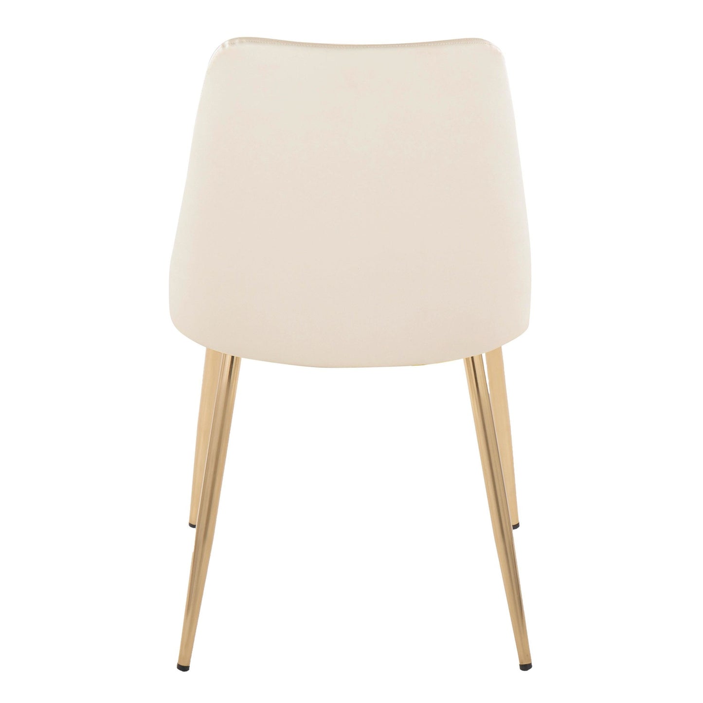Giovanni Chair - Set of 2 Gold Metal, Cream PU By LumiSource | Dining Chairs | Modishstore - 6