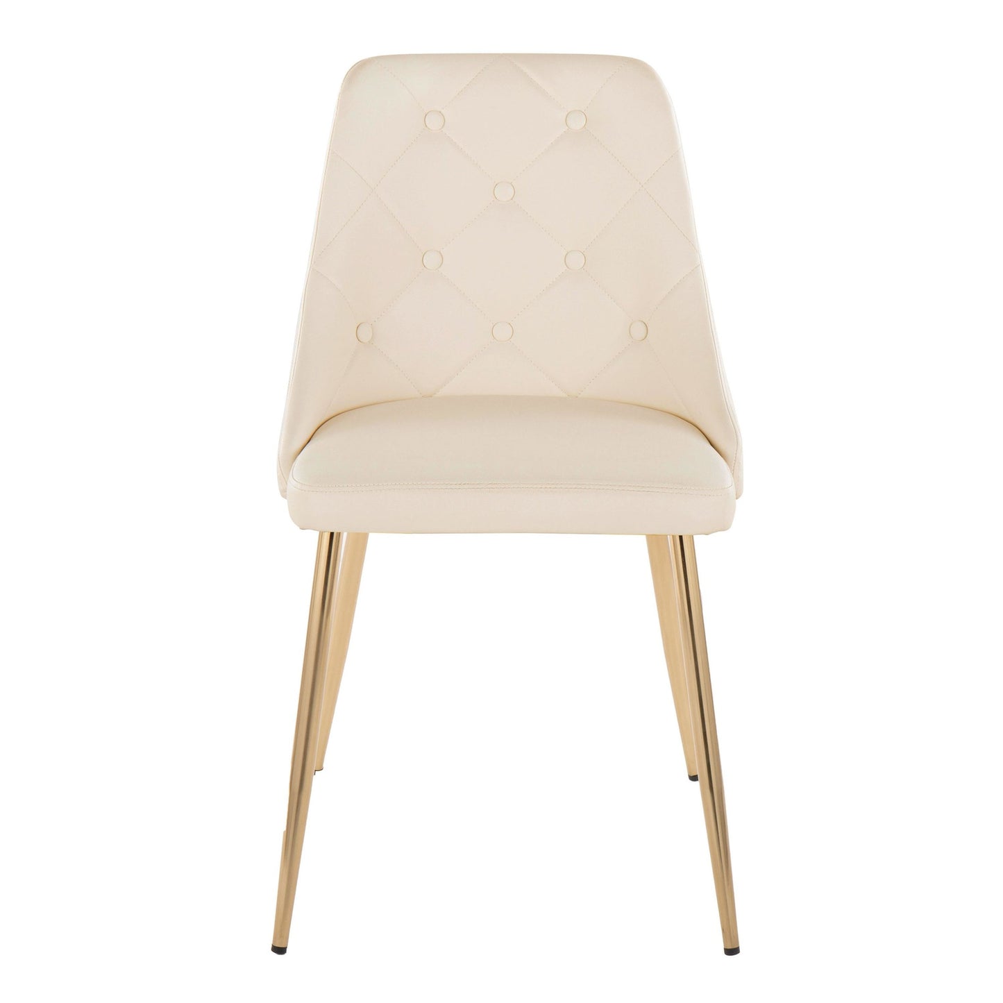 Giovanni Chair - Set of 2 Gold Metal, Cream PU By LumiSource | Dining Chairs | Modishstore - 7