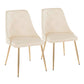 Giovanni Chair - Set of 2 Gold Metal, Cream PU By LumiSource | Dining Chairs | Modishstore - 2