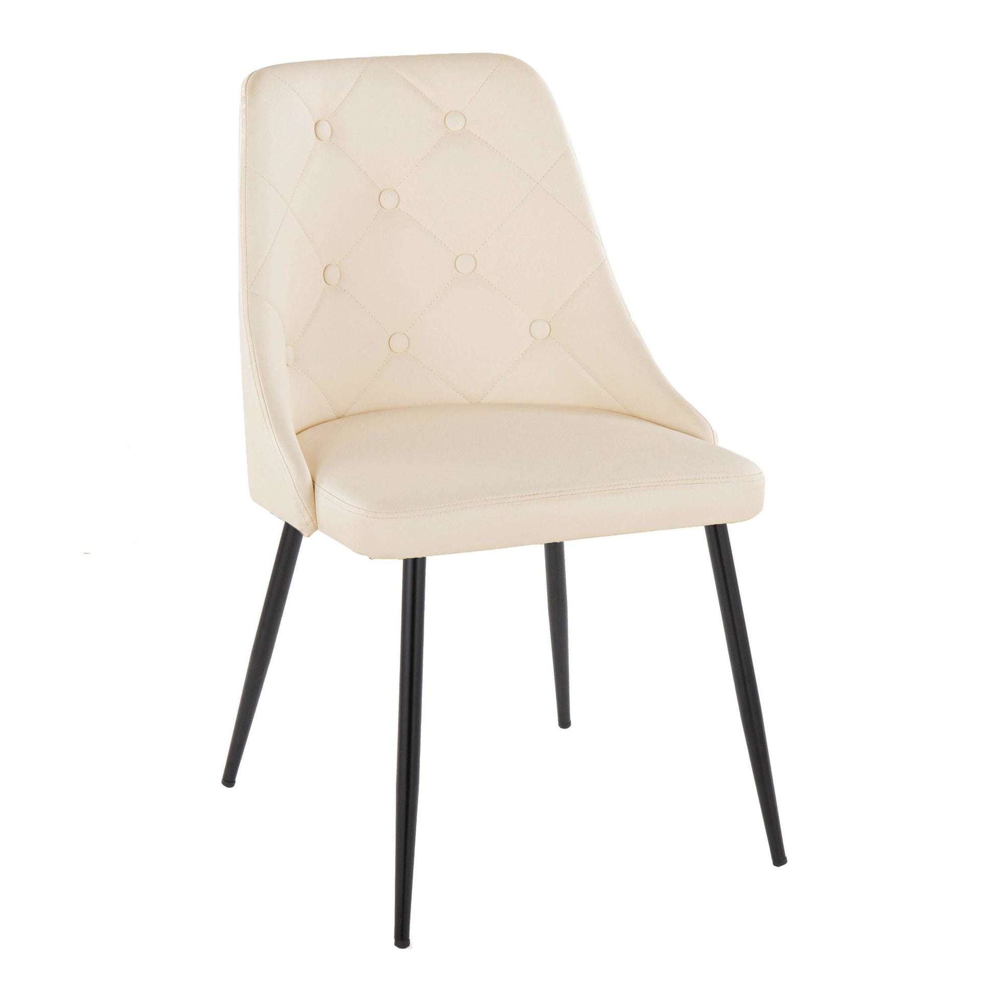 Giovanni Chair - Set of 2 Gold Metal, Cream PU By LumiSource | Dining Chairs | Modishstore - 11