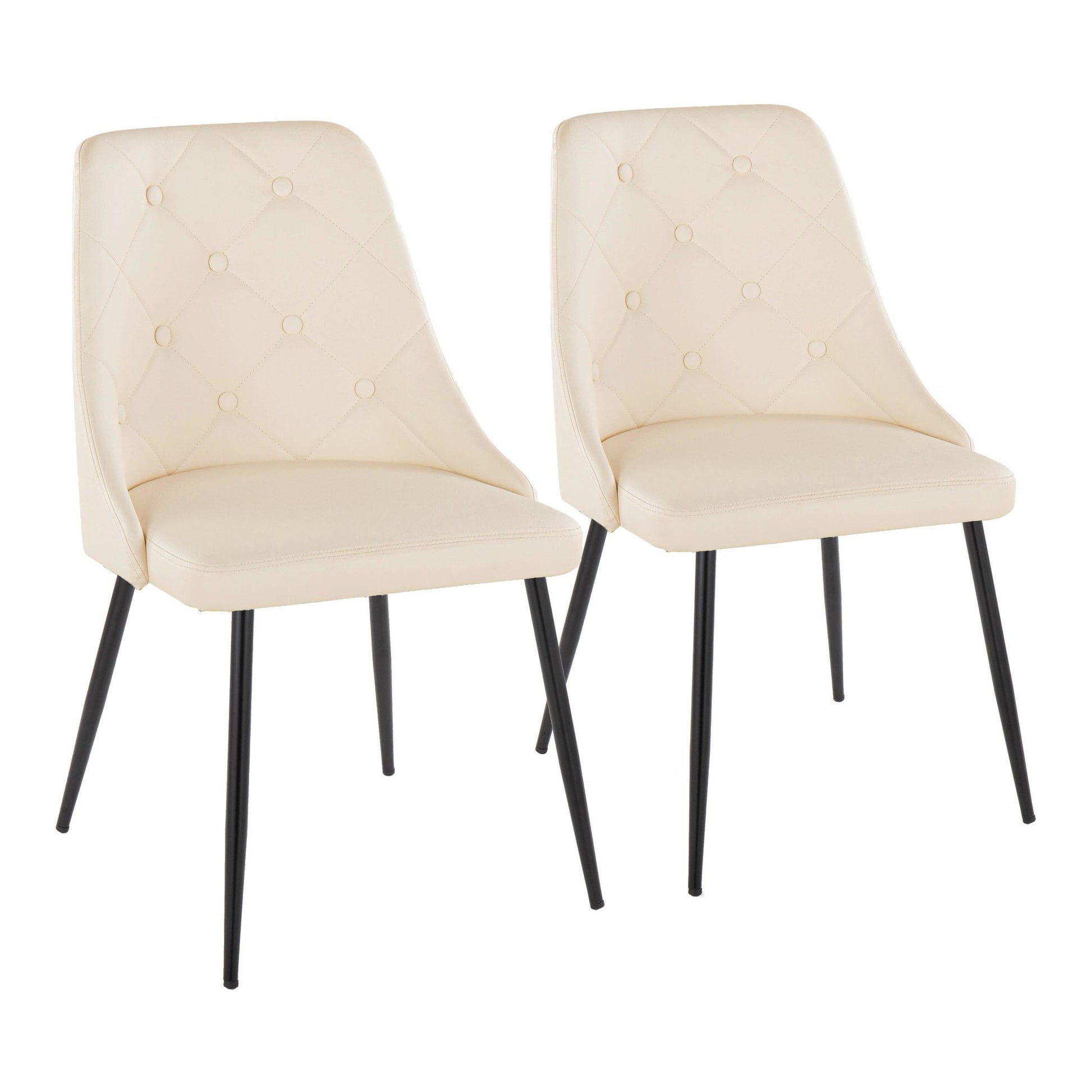 Giovanni Chair - Set of 2 Gold Metal, Cream PU By LumiSource | Dining Chairs | Modishstore - 10