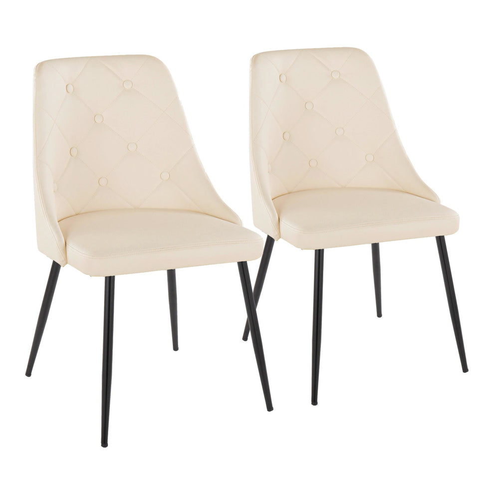Giovanni Chair - Set of 2 Gold Metal, Cream PU By LumiSource | Dining Chairs | Modishstore - 10