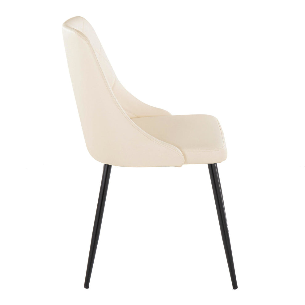 Giovanni Chair - Set of 2 Gold Metal, Cream PU By LumiSource | Dining Chairs | Modishstore - 12