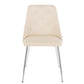Giovanni Chair - Set of 2 Chrome Metal, Cream PU By LumiSource | Dining Chairs | Modishstore - 6