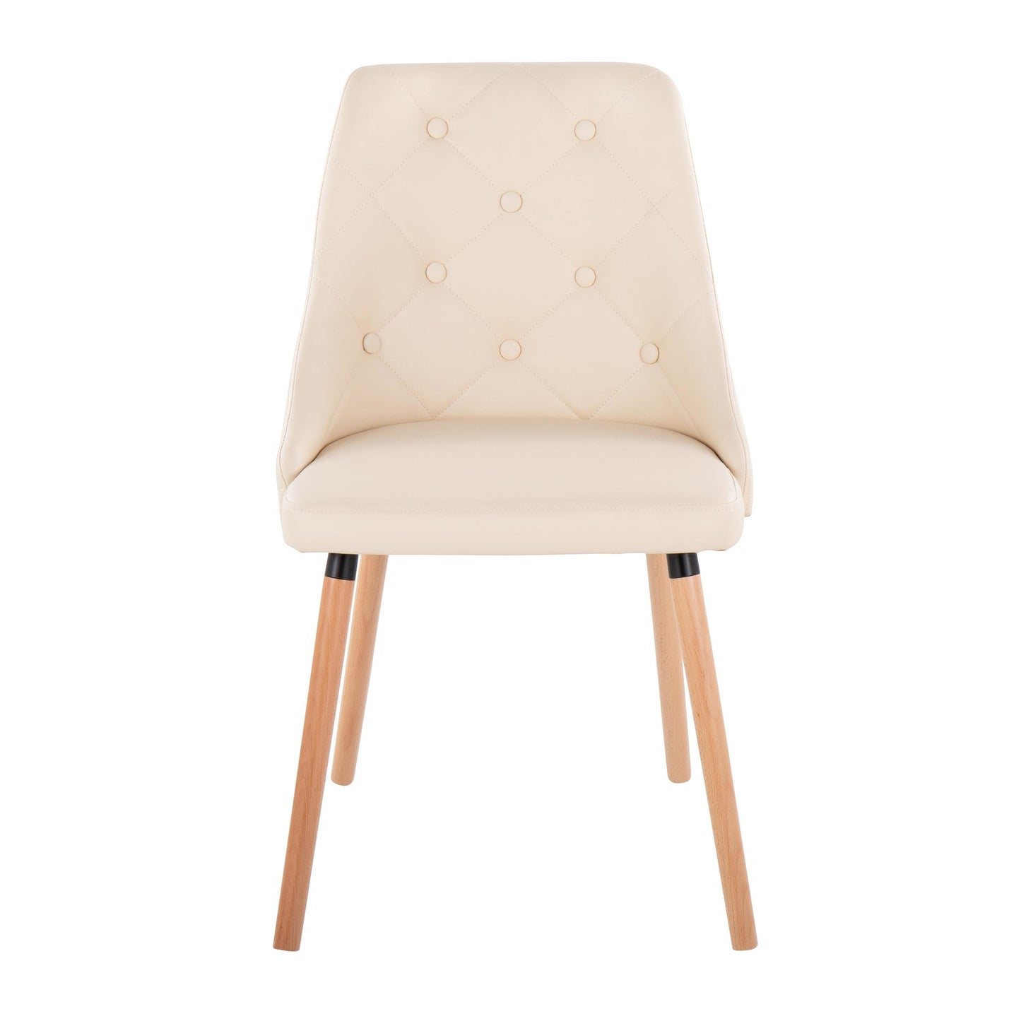 Giovanni Chair - Set of 2 Chrome Metal, Cream PU By LumiSource | Dining Chairs | Modishstore - 13