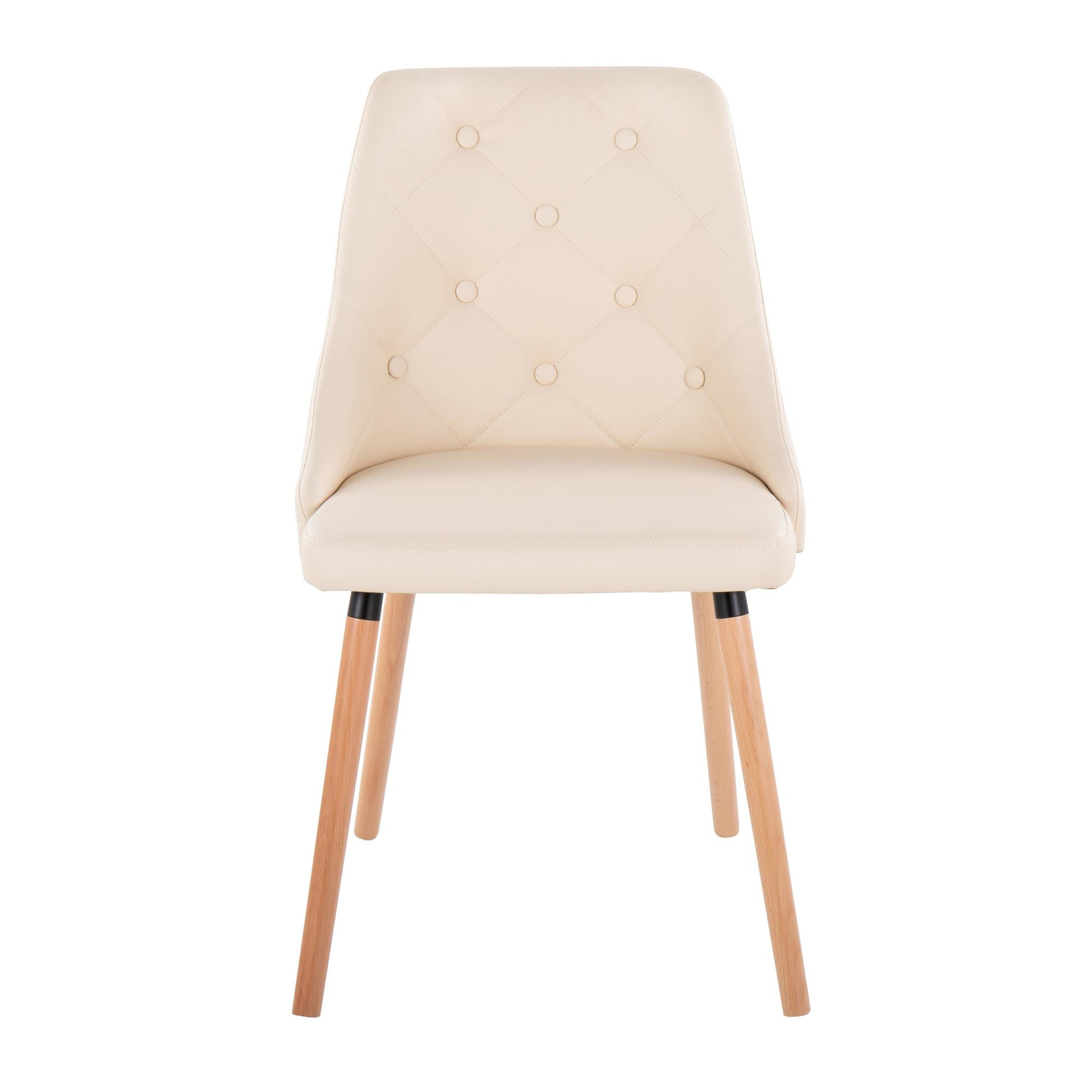 Giovanni Chair - Set of 2 Chrome Metal, Cream PU By LumiSource | Dining Chairs | Modishstore - 13