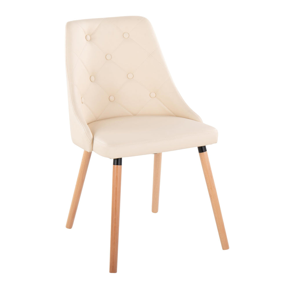 Giovanni Chair - Set of 2 Chrome Metal, Cream PU By LumiSource | Dining Chairs | Modishstore - 9