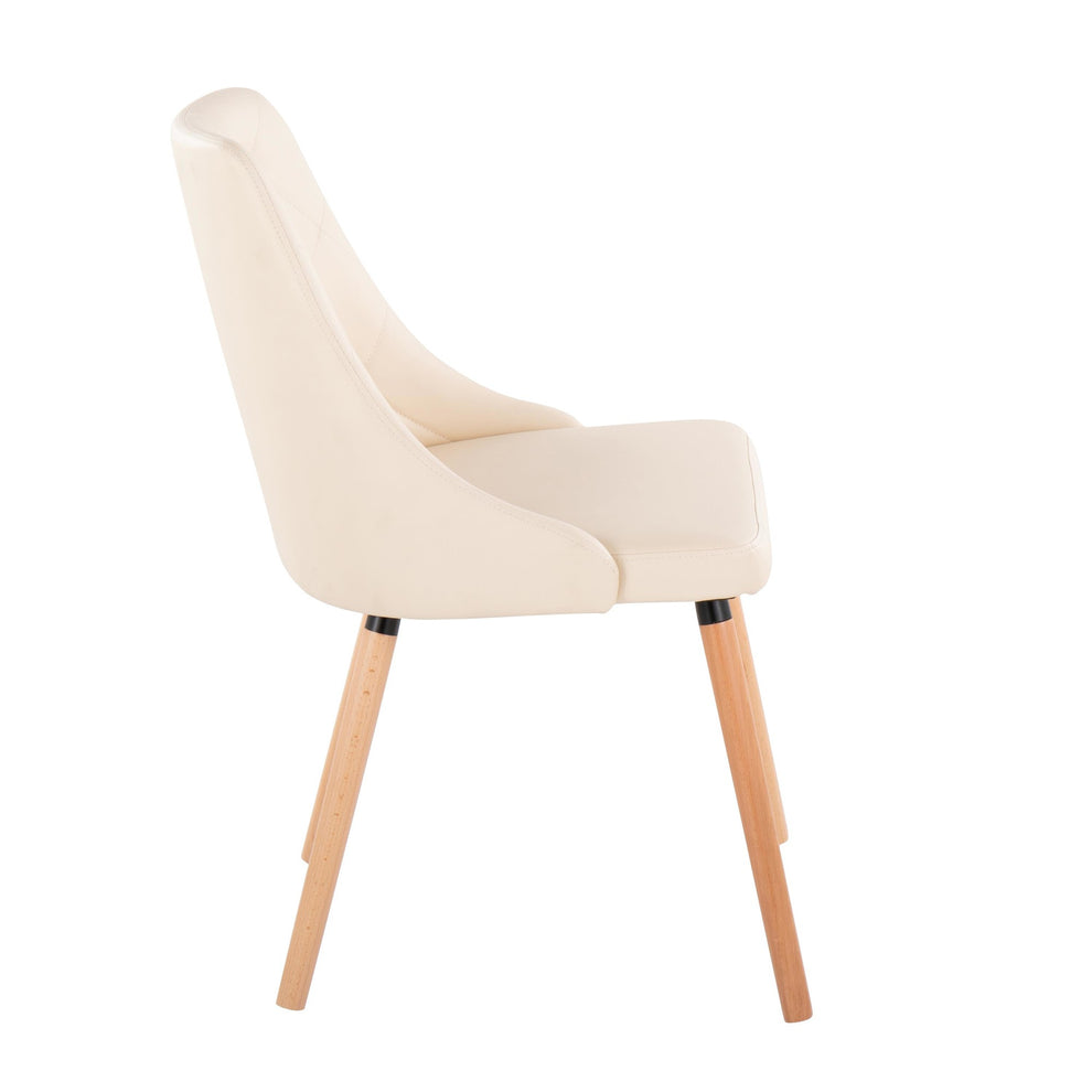 Giovanni Chair - Set of 2 Chrome Metal, Cream PU By LumiSource | Dining Chairs | Modishstore - 10