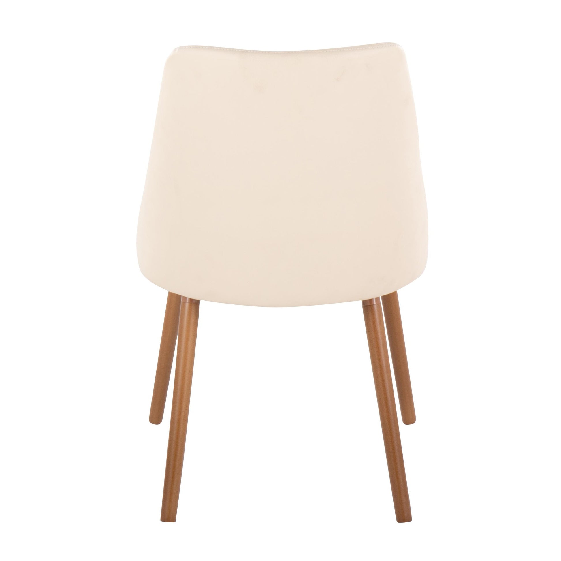 Giovanni Chair - Set of 2 Chrome Metal, Cream PU By LumiSource | Dining Chairs | Modishstore - 20