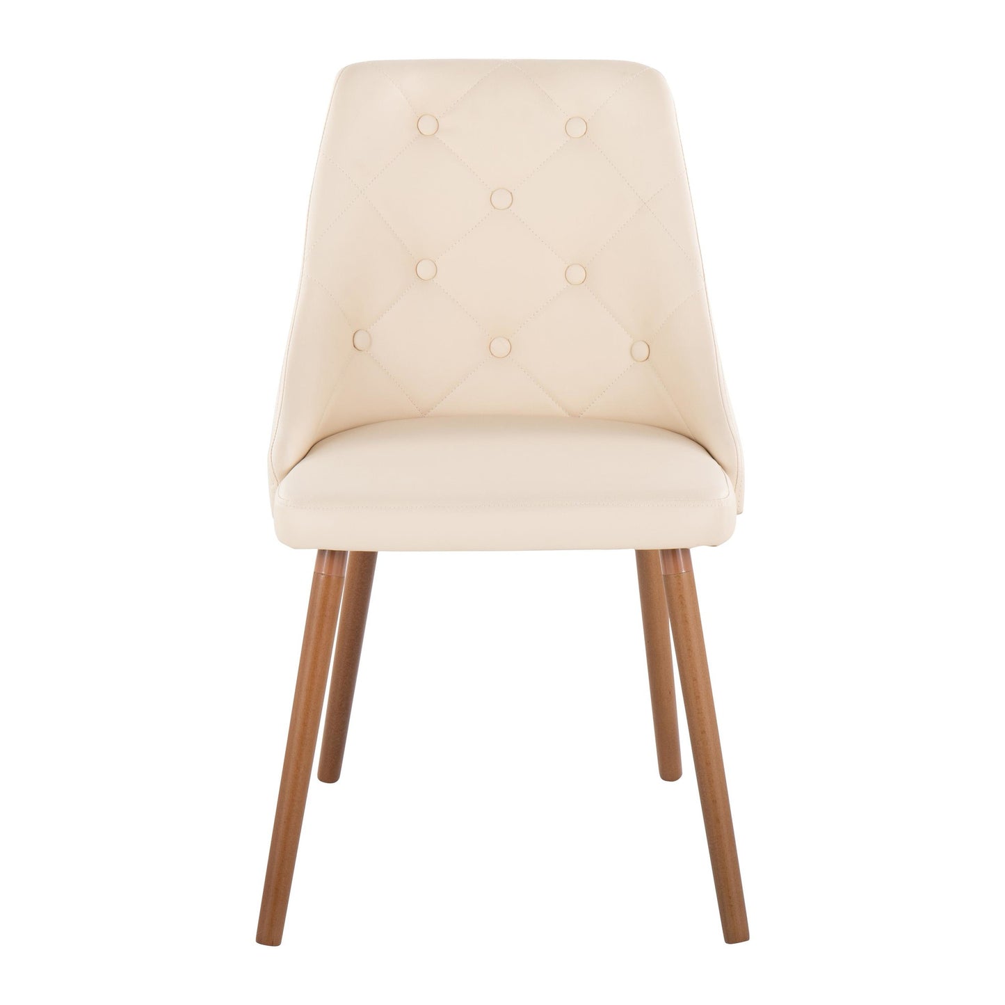 Giovanni Chair - Set of 2 Chrome Metal, Cream PU By LumiSource | Dining Chairs | Modishstore - 21