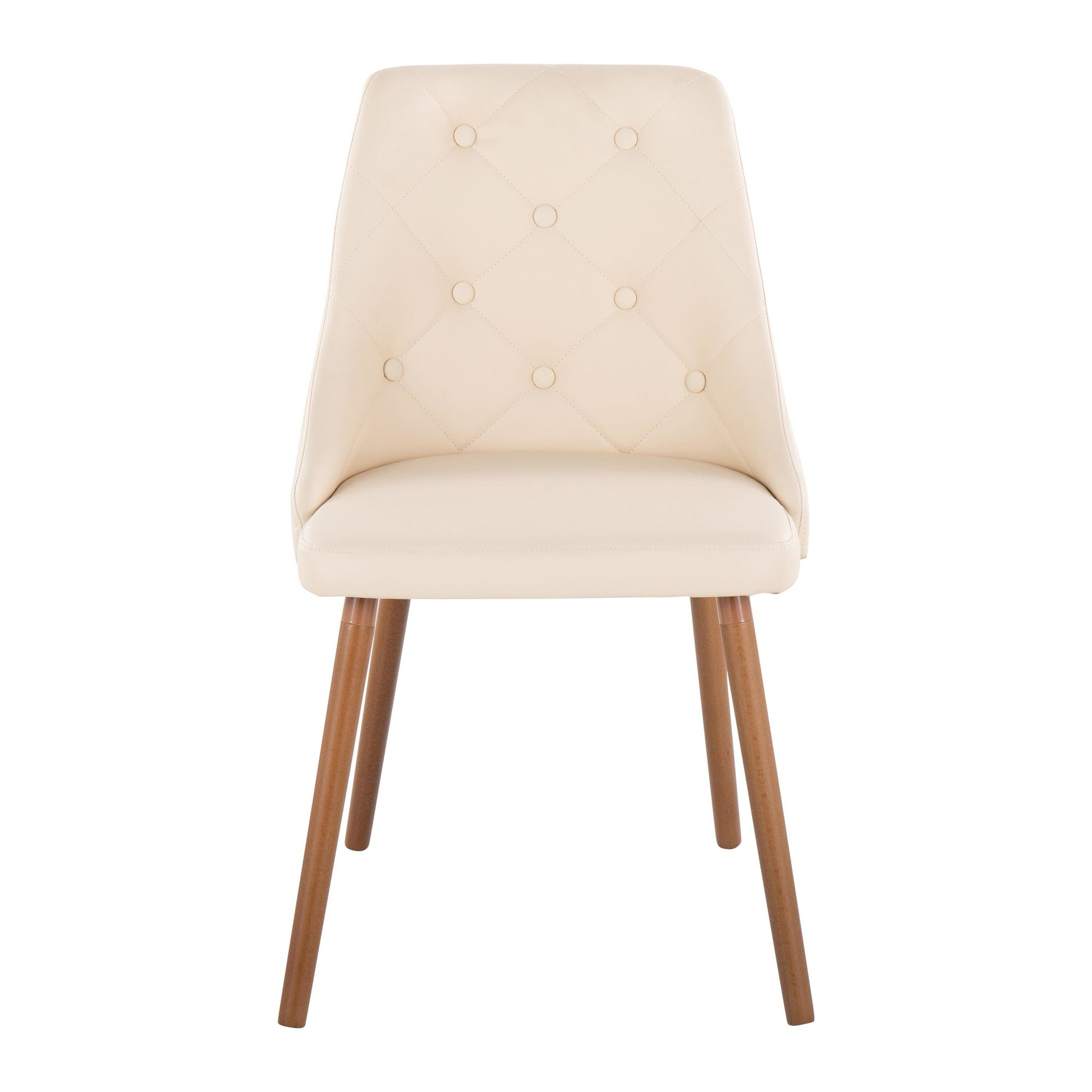 Giovanni Chair - Set of 2 Chrome Metal, Cream PU By LumiSource | Dining Chairs | Modishstore - 21