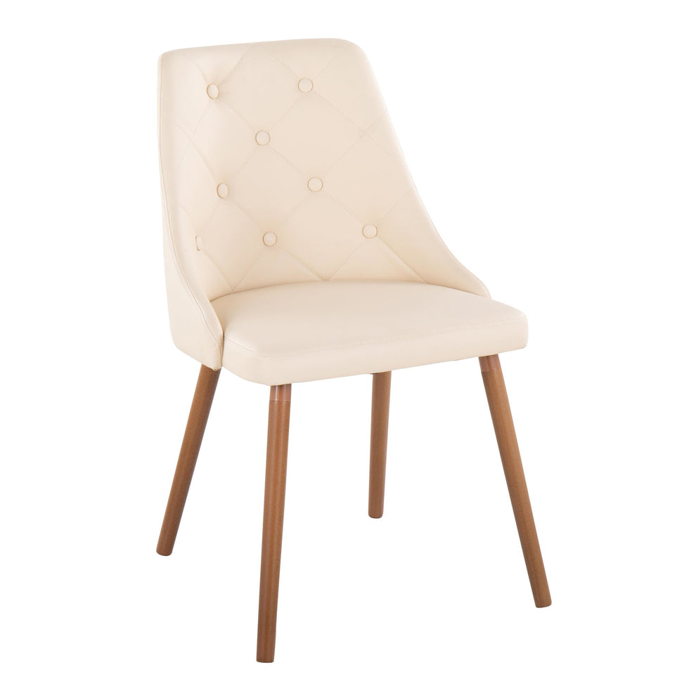 Giovanni Chair - Set of 2 Chrome Metal, Cream PU By LumiSource | Dining Chairs | Modishstore - 17
