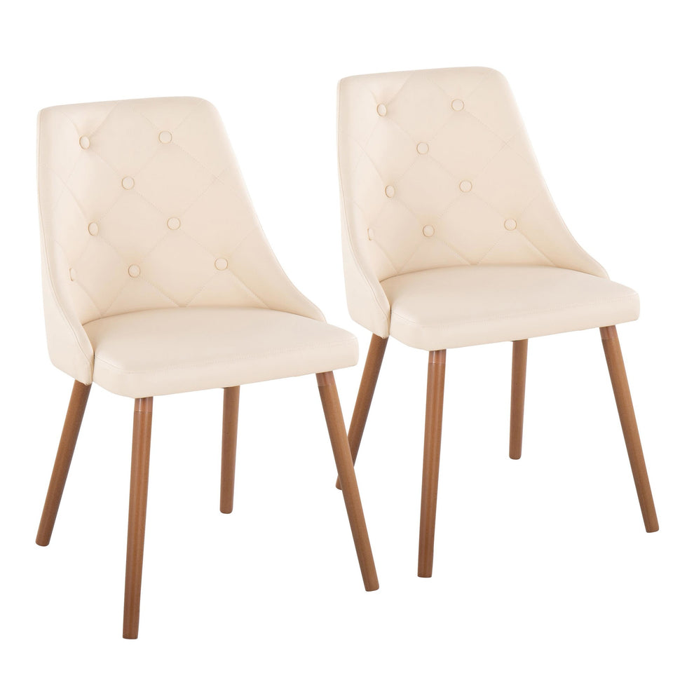 Giovanni Chair - Set of 2 Chrome Metal, Cream PU By LumiSource | Dining Chairs | Modishstore - 16