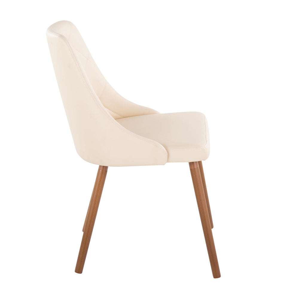 Giovanni Chair - Set of 2 Chrome Metal, Cream PU By LumiSource | Dining Chairs | Modishstore - 18