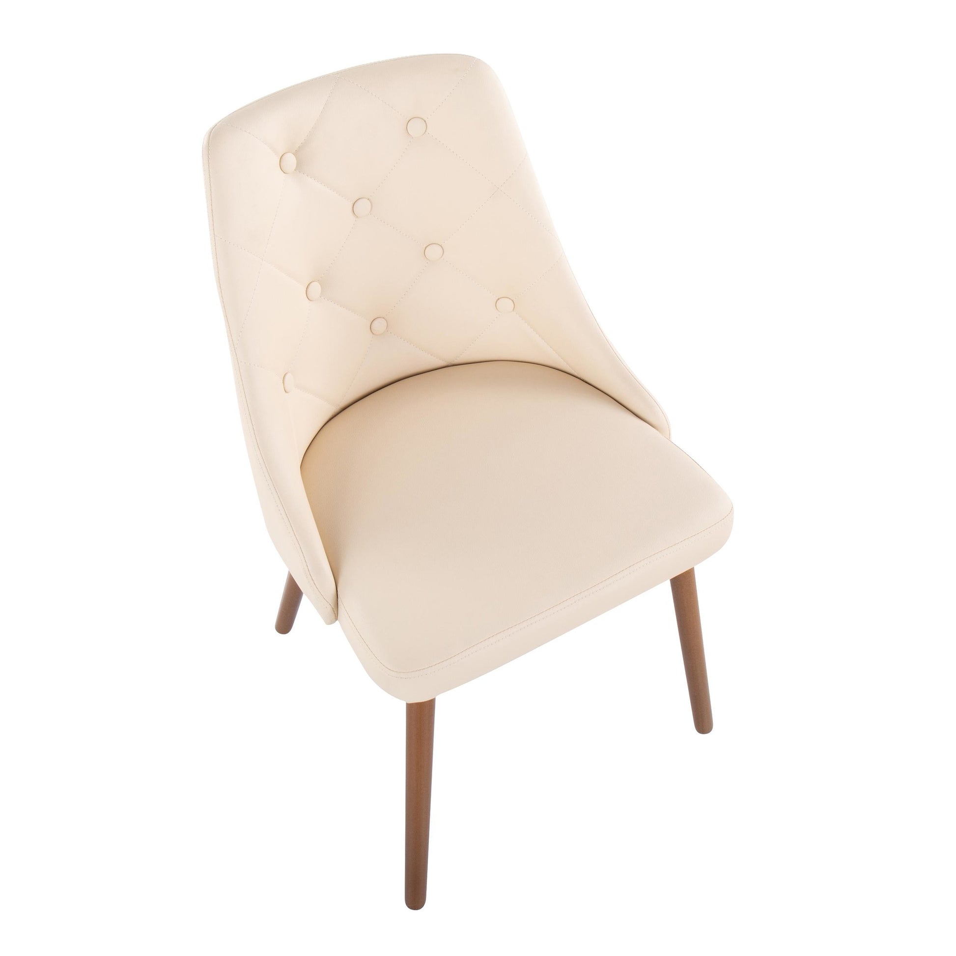 Giovanni Chair - Set of 2 Chrome Metal, Cream PU By LumiSource | Dining Chairs | Modishstore - 22