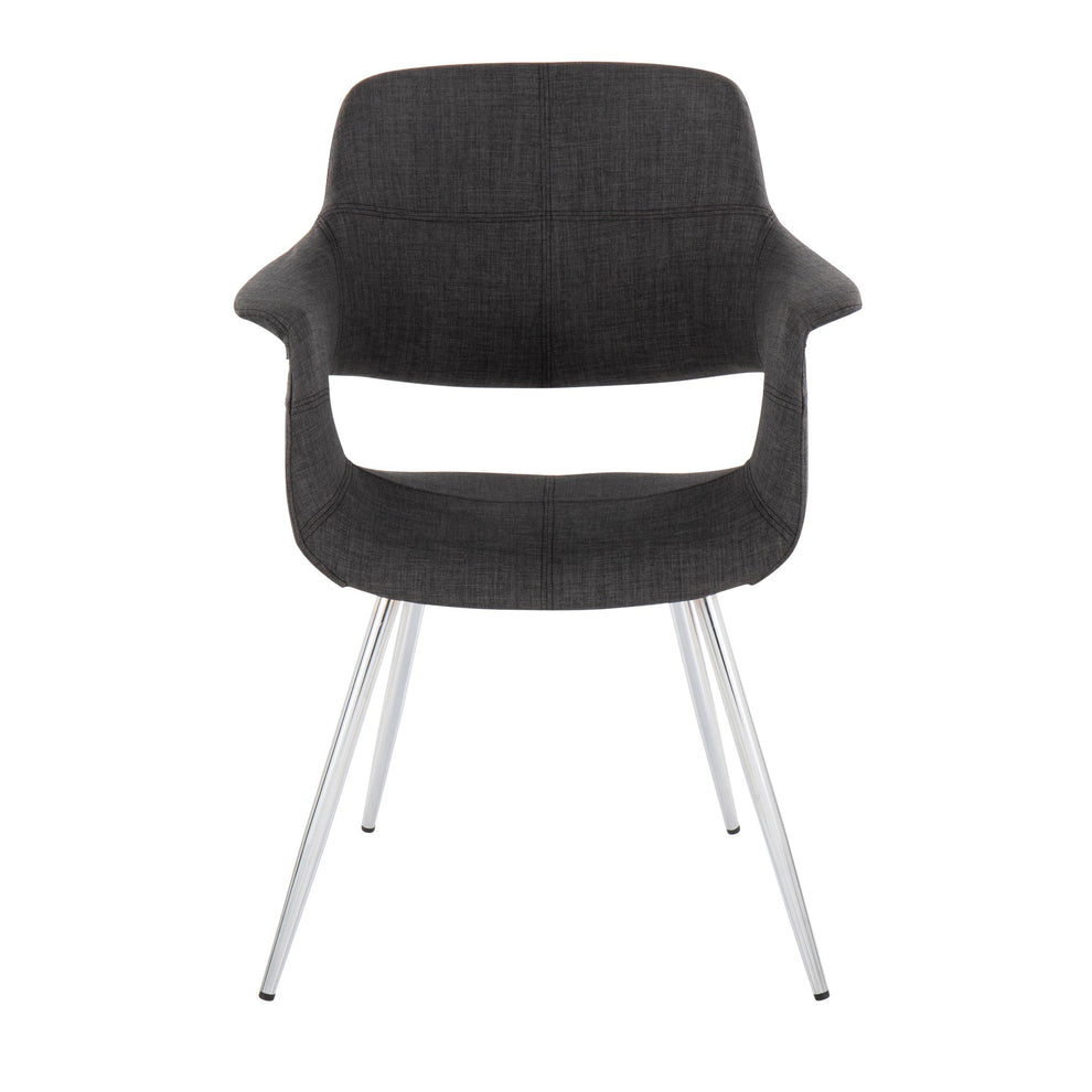 Vintage Flair Glam/Art Deco Chair in Black Metal and Cream Fabric By LumiSource - Set of 2 | Dining Chairs | Modishstore - 34