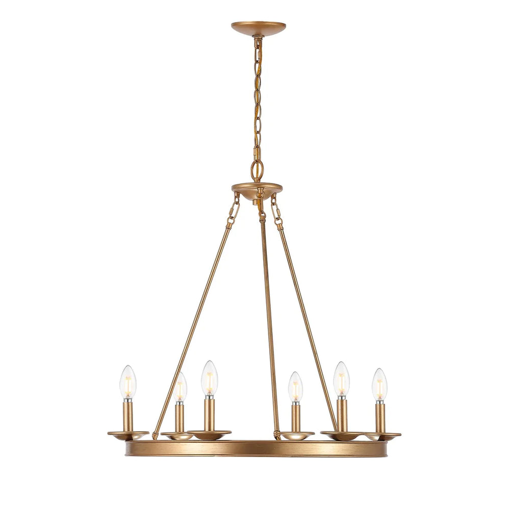 Safavieh Joris 6Lt Chandelier - Gold Painted | Chandeliers | Modishstore - 4