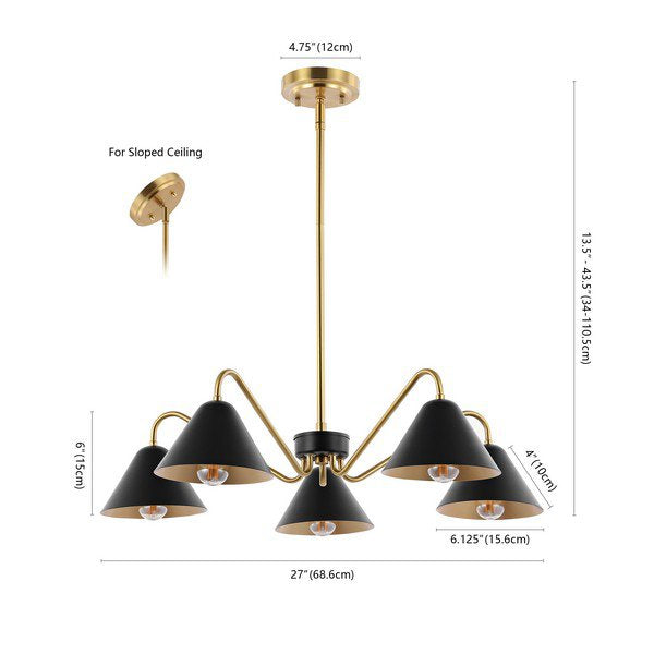 Safavieh Meissa Chandelier - Black | Chandeliers | Modishstore - 3