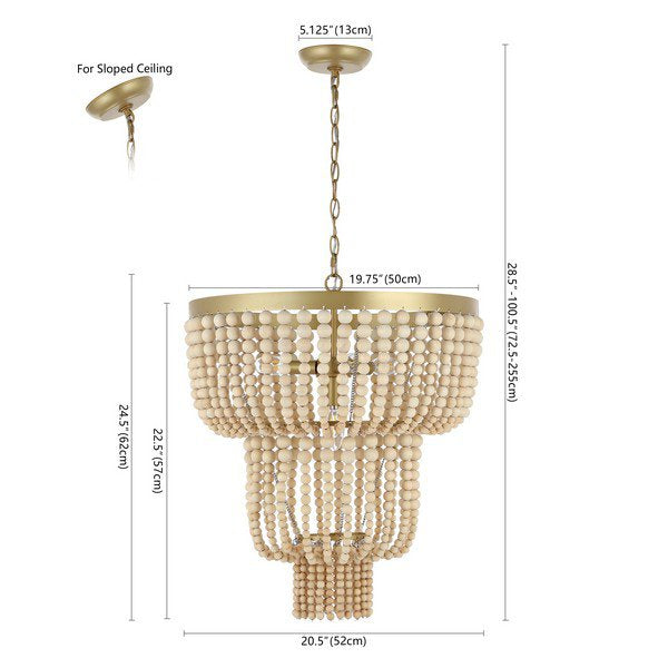 Safavieh Aleynne Chandelier - Brass Painted | Chandeliers | Modishstore - 3