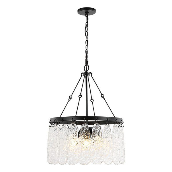 Safavieh Selene, 4 Light, 20 Inch, Black/Clear, Iron/Glass Chandelier - Black | Chandeliers | Modishstore - 2