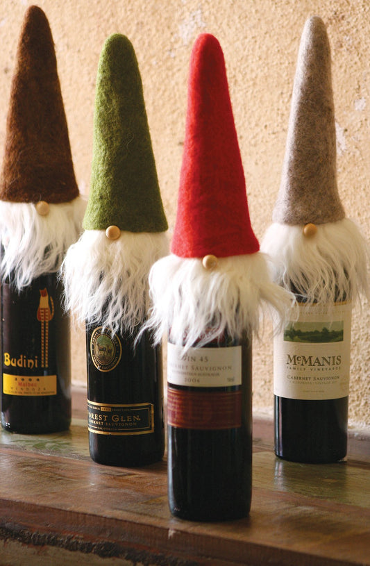 Kalalou Santa Wine Toppers With Wispy Beards - Set Of 4 | Modishstore | Wine & Bar Accessories