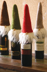 Kalalou Santa Wine Toppers With Wispy Beards - Set Of 4