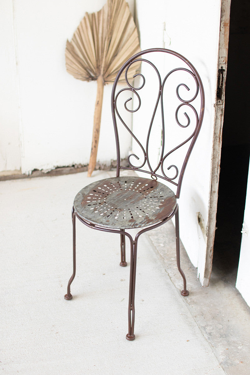 Kalalou Rustic Metal Chair | Modishstore | Accent Chairs