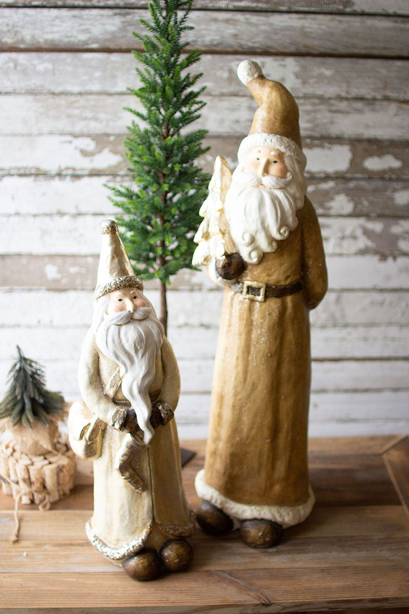 Resin Santas Set Of 2 By Kalalou | Modishstore | Holiday