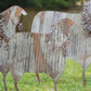 Corrugated Metal Christmas Sheep Yard Art S/3 By Kalalou | Modishstore | Holiday
