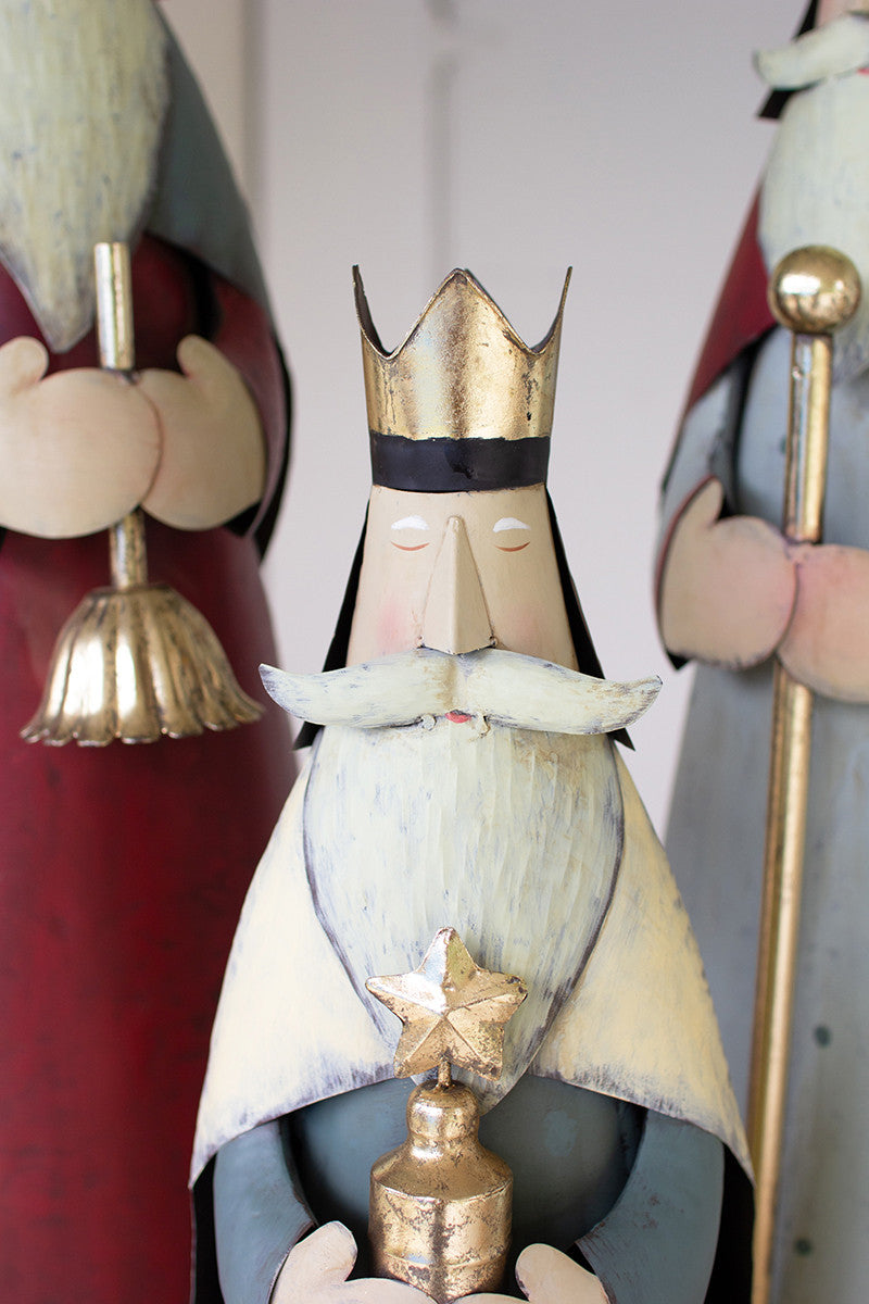 Painted Metal Kings Set Of 3 By Kalalou-2