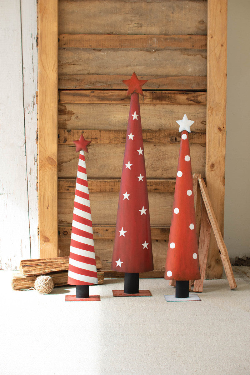 Painted Christmas Topiaries Set Of 3 By Kalalou | Christmas Trees | Modishstore
