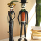 Painted Metal Halloween Day Of The Dead Couple Set Of 2 By Kalalou | Sculptures | Modishstore