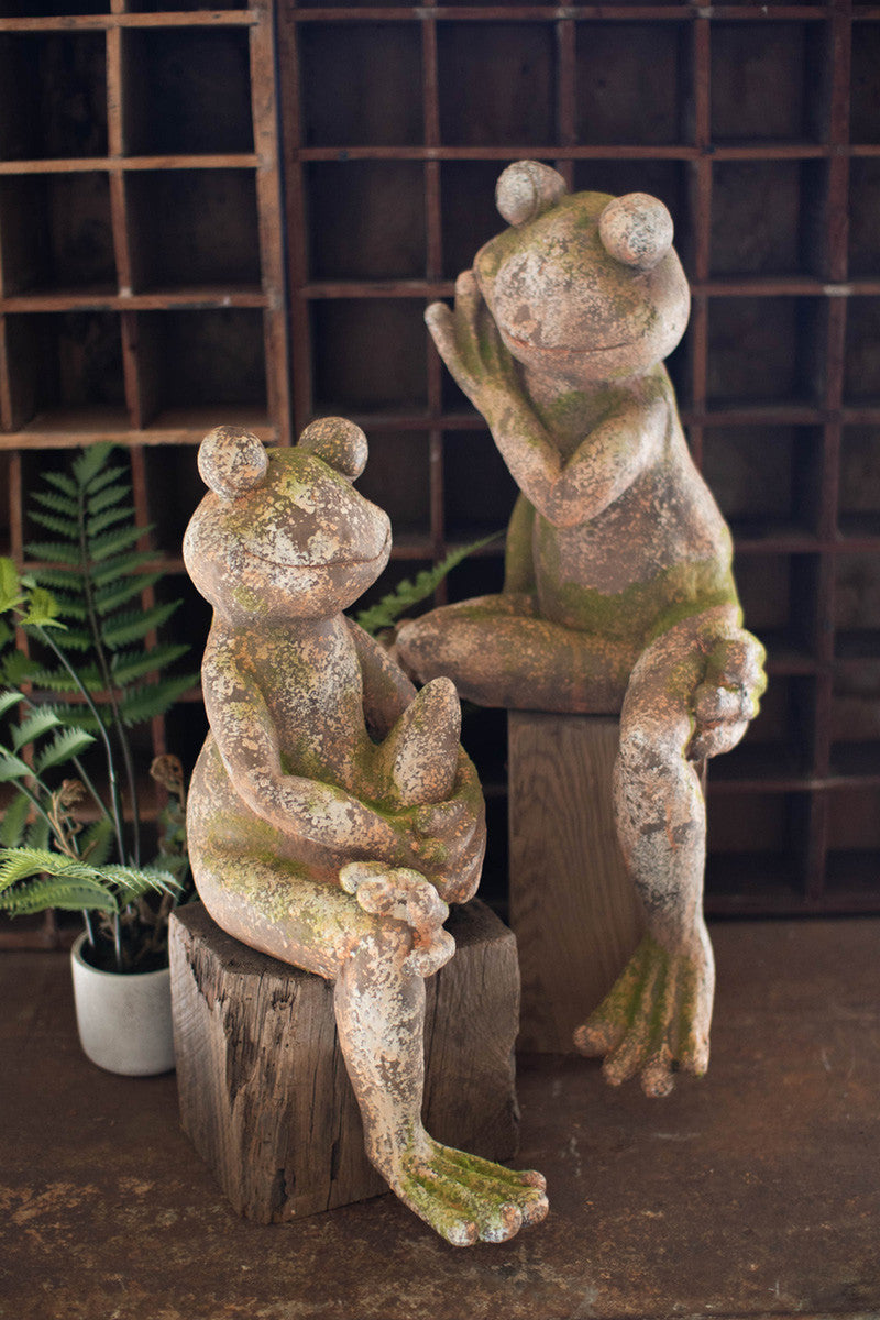 Faux Concrete Frog - Small By Kalalou | Animals & Pets | Modishstore - 3
