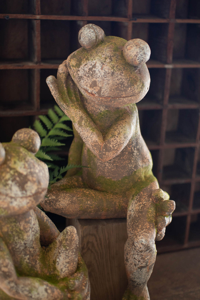 Faux Concrete Frog - Large By Kalalou | Animals & Pets | Modishstore