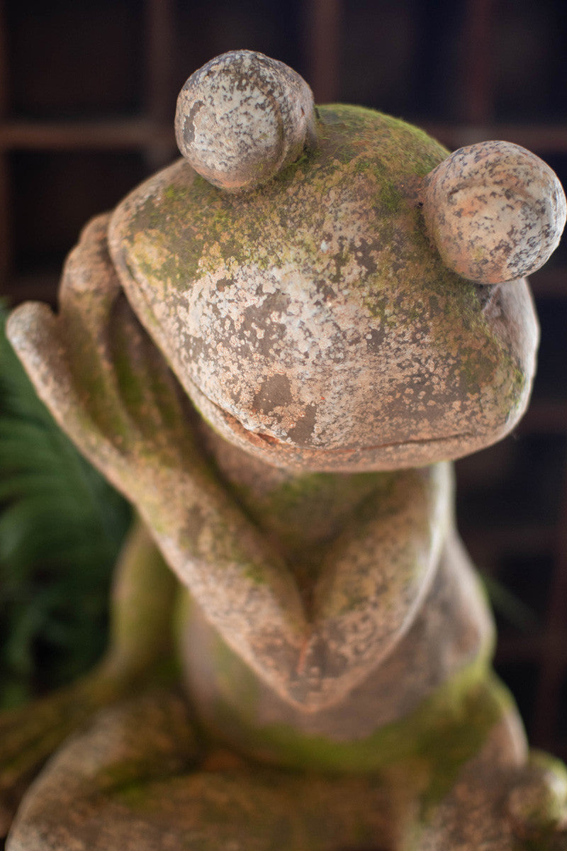 Faux Concrete Frog - Large By Kalalou | Animals & Pets | Modishstore - 2