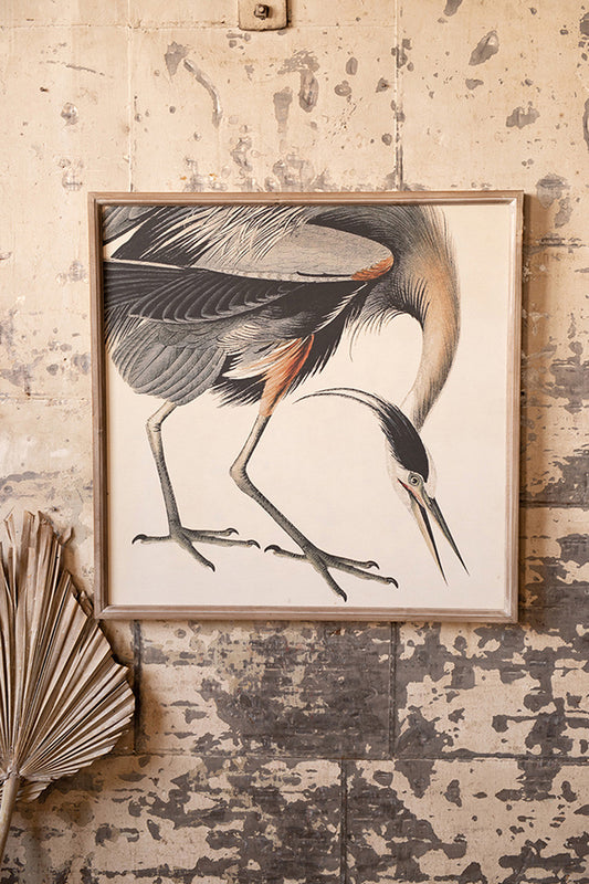 Crane Print With Wooden Frame By Kalalou | Modishstore | Frames