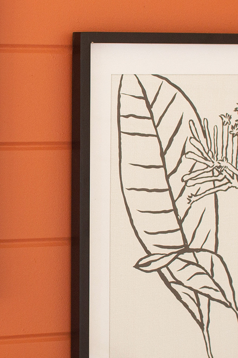 Framed Black Leaf Prints Under Glass Set Of 2 By Kalalou-2