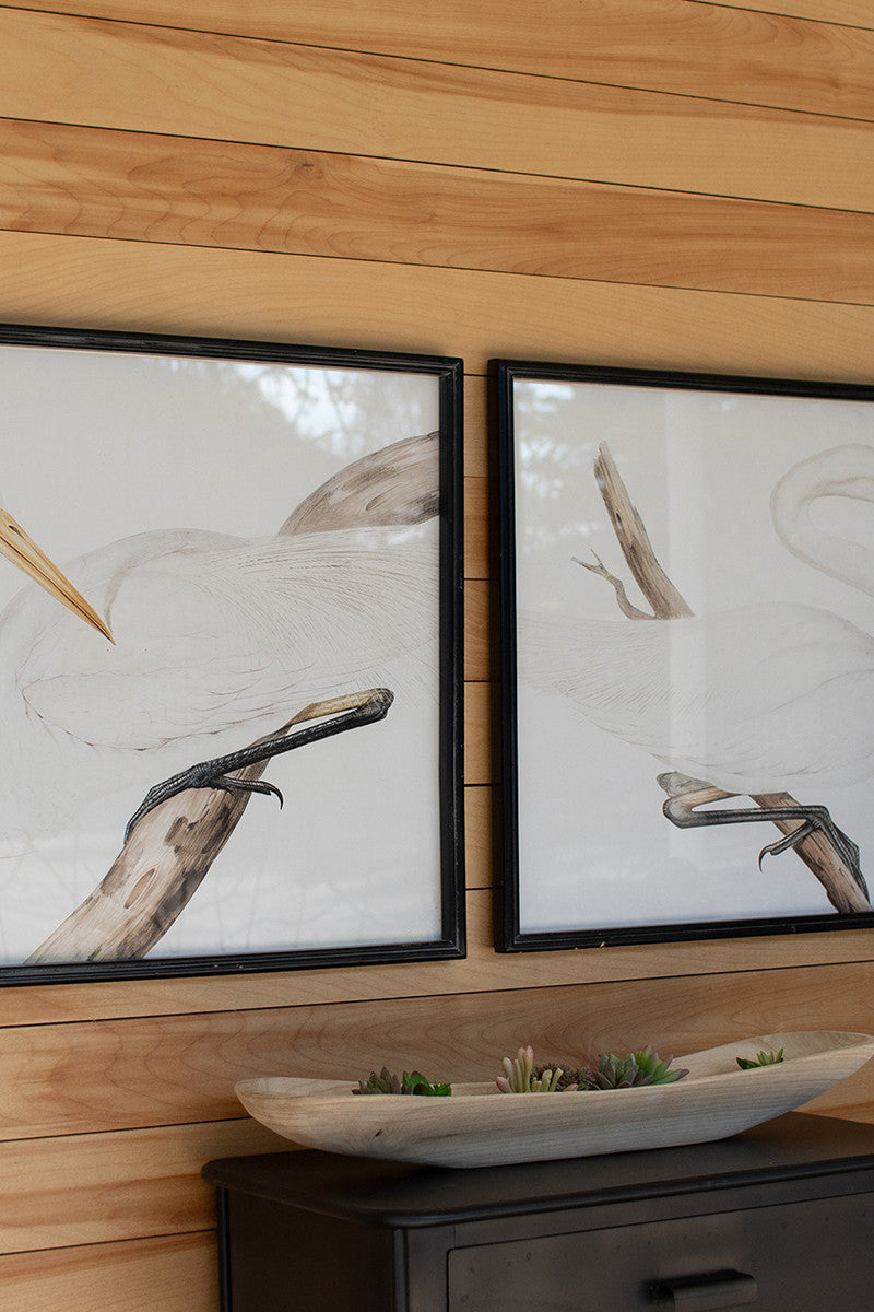 Framed Heron Prints Under Glass Set Of 2 By Kalalou-2