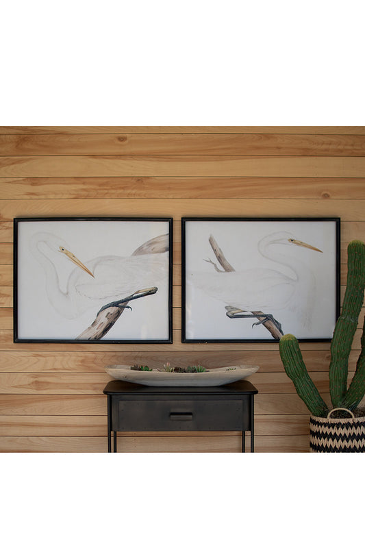 Framed Heron Prints Under Glass Set Of 2 By Kalalou | Modishstore | Wall Decor