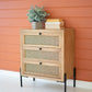 Wood Bedside Table With Three Woven Cane Drawers By Kalalou | Drawers |  Modishstore  - 3