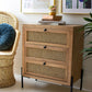 Wood Bedside Table With Three Woven Cane Drawers By Kalalou | Drawers |  Modishstore  - 4