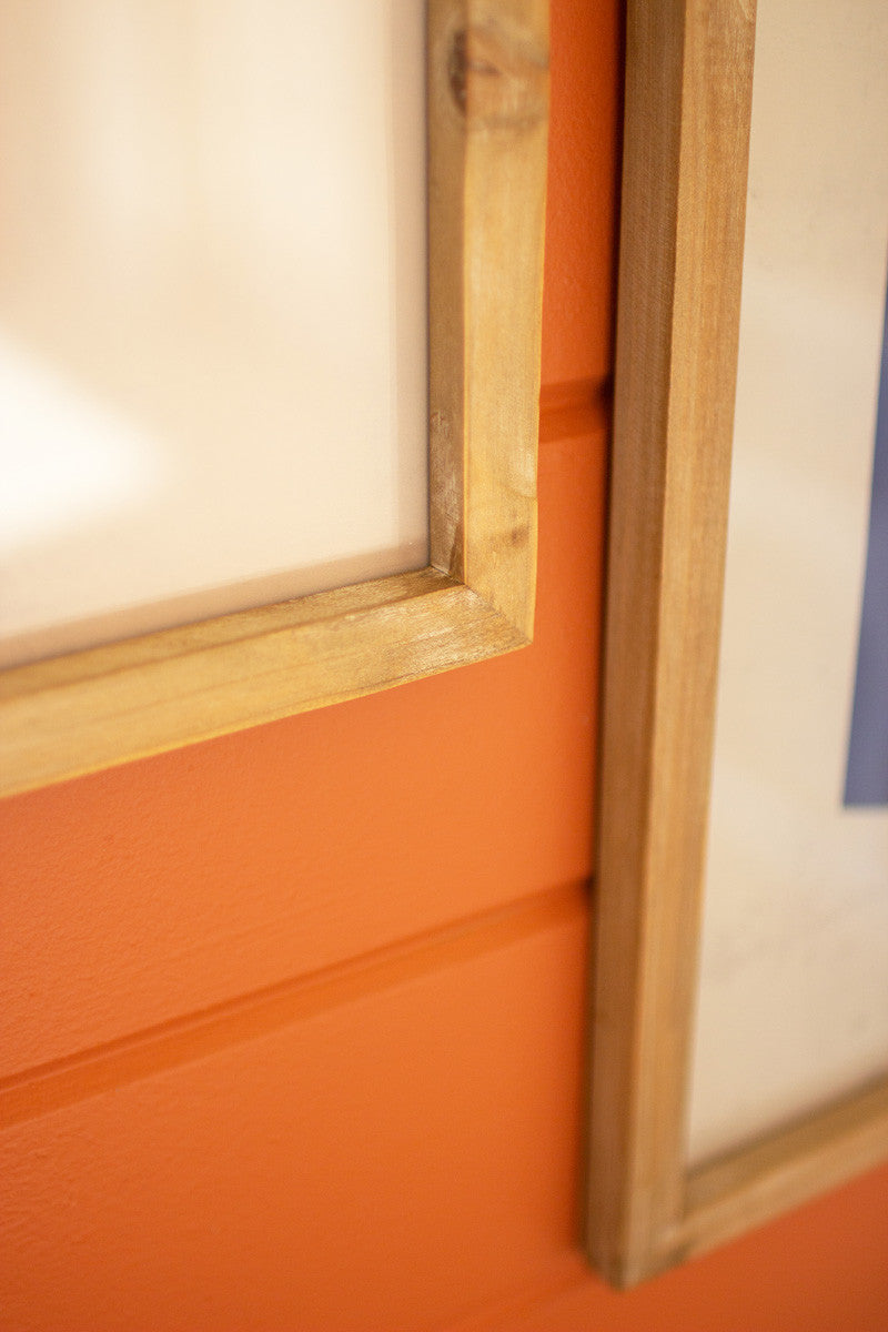 Framed Colorful Graphic Prints Under Glass Set Of 2 By Kalalou | Wall Decor |  Modishstore  - 4